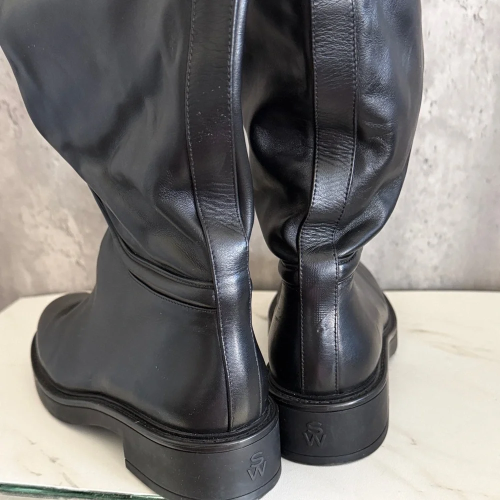 Stuart weitzman Celia leather Classic Black Tall Women's Riding Boots sz 7 - Picture 4 of 7